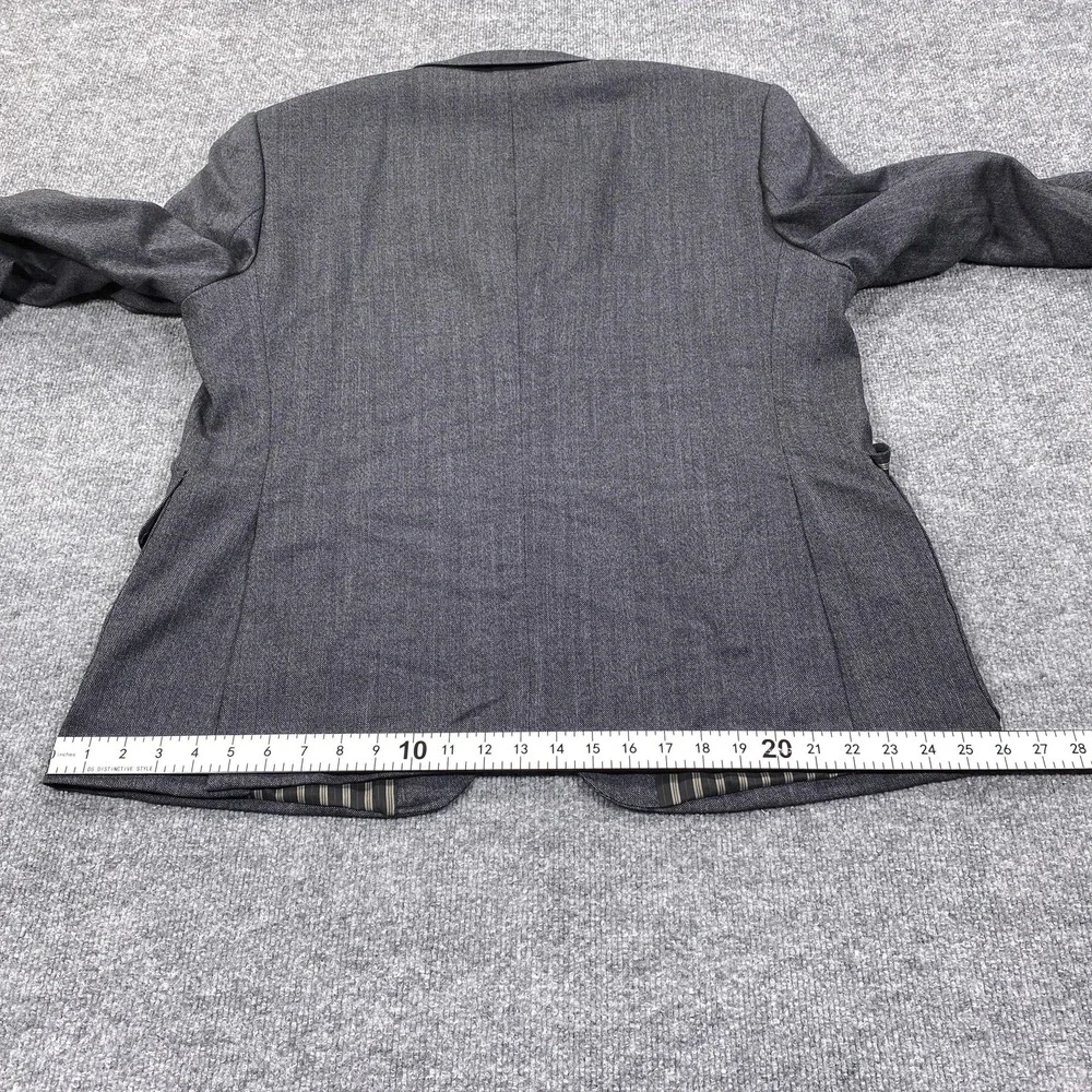 Stafford Essentials Sport Coat Mens 48R Gray Wool Blend‎ Herringbone Slim Fit